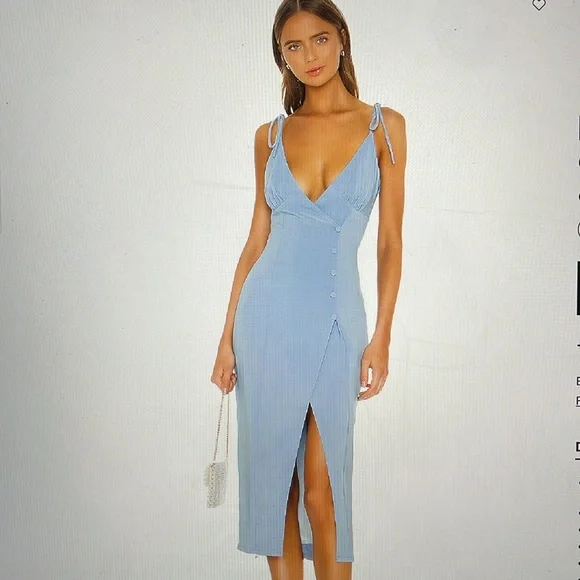 Camila Coelho | Dresses | Camila Coelho X Revolve Aaliyah Dress Size S  Light Blue Euc | Poshmark